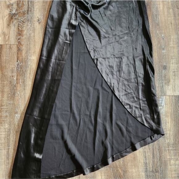 Retrofete Sab Dress Black Maxi Halter Satin Size Small NWT Sleeveless - Picture 7 of 15